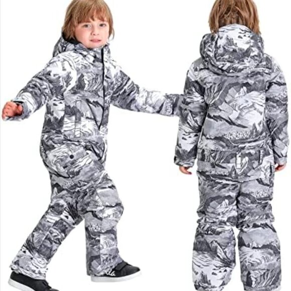 Snowsuit for Boy and Girl One Piece Ski Suit Jacket Water proof Windproof 5T - Picture 4 of 4